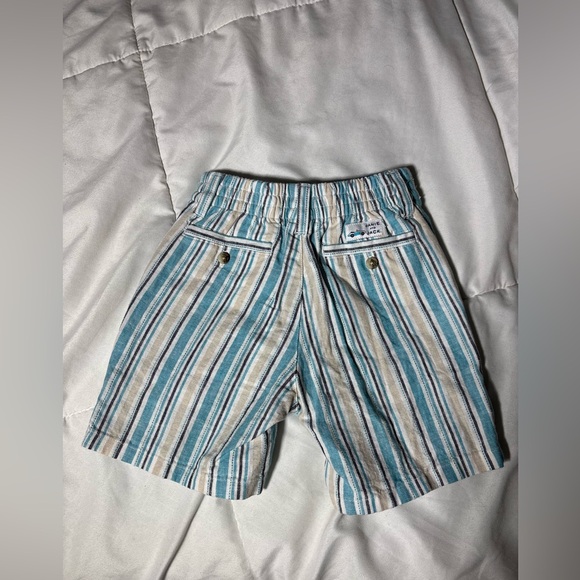 Jamie and Jack Striped Linen Blend Shorts Size 6-12 months - Picture 2 of 4